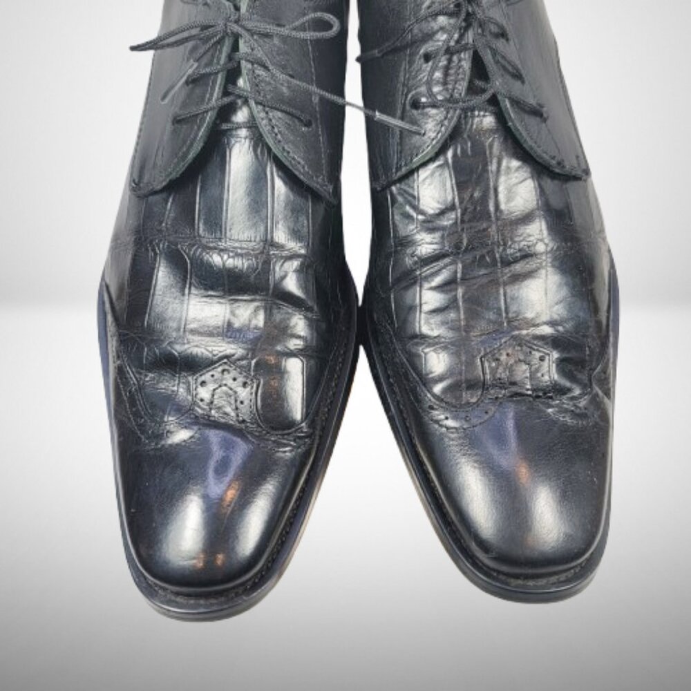 Georgio Armani Men's Derby Croco Leather Shoes - Size: 42 - Picture 3 of 14